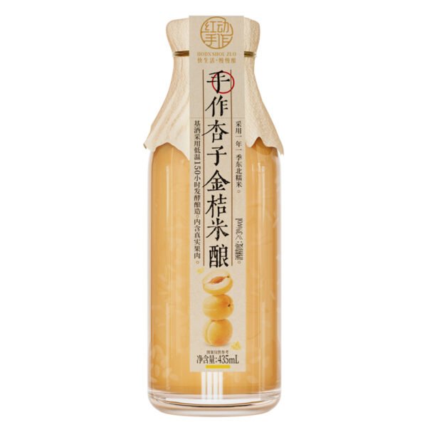 手工制作的杏子金桔米酒 435毫升